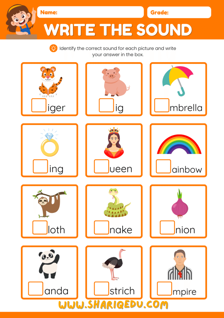 Alphabet Write the Sound Worksheet