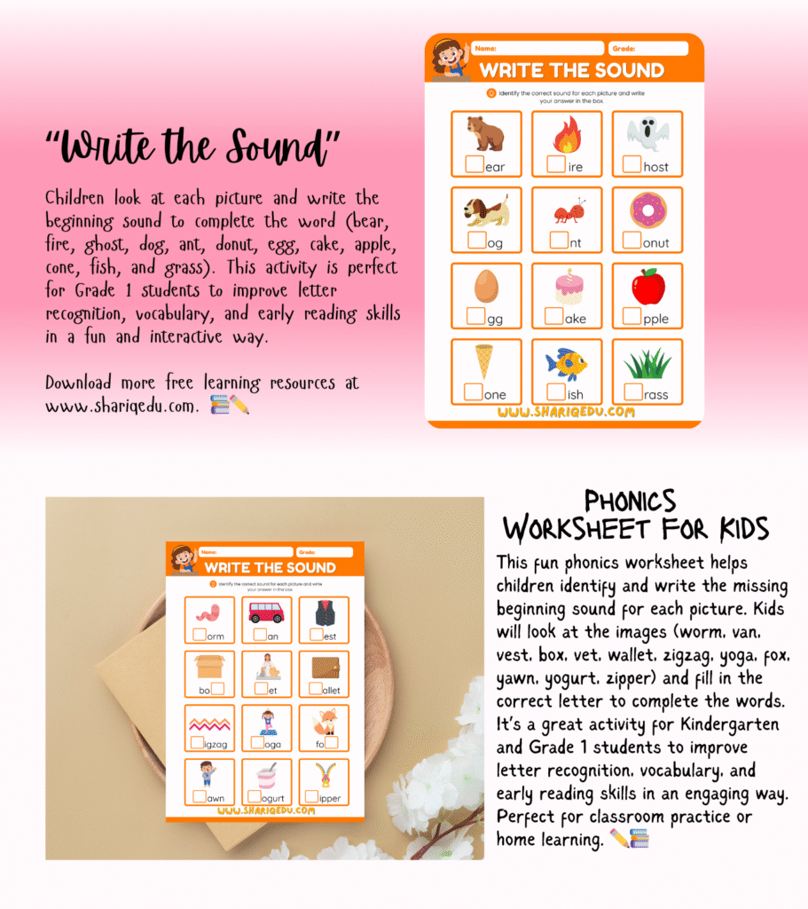 Phonics Worksheet for Kids